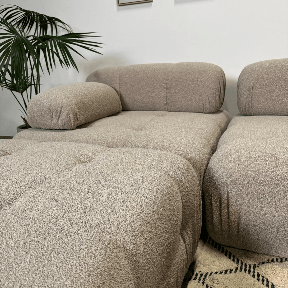 Modular Bank 3-seater with Hocker Doblo Beige