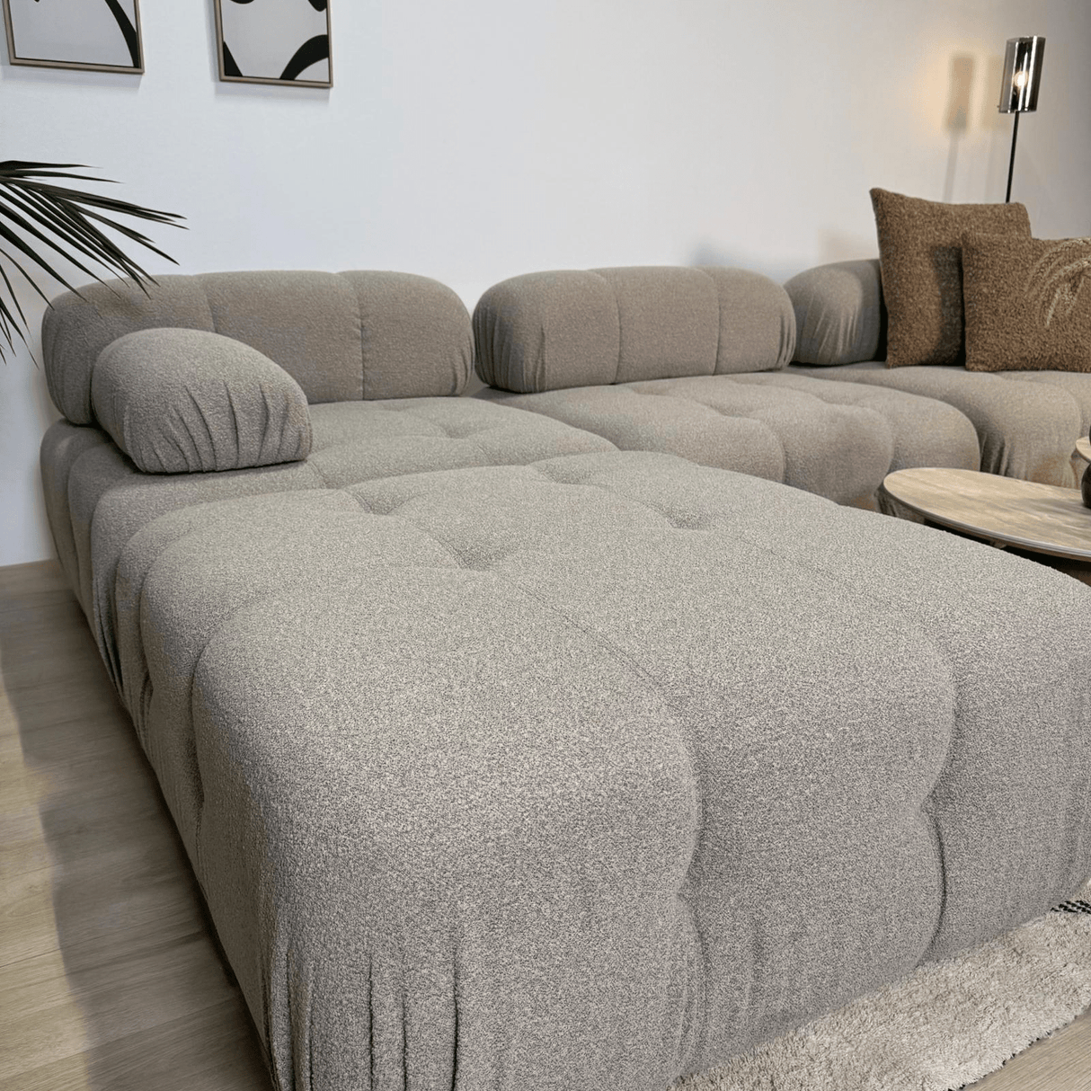 Modular Bank 3-seater with Hocker Doblo Beige