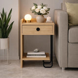 Bedside table Sirius Left oak melamine 32x61x30 cm