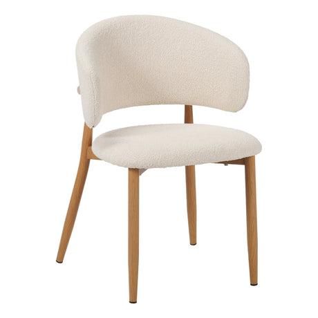 Japandi Eetkamerstoel Yuka Beige - Eikenlook Frame