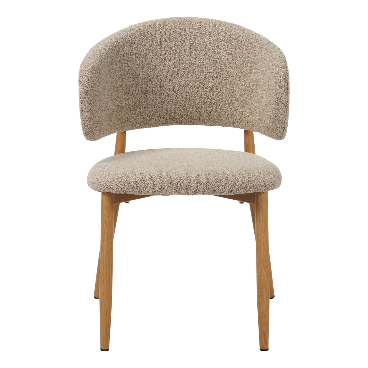 Eetkamerstoelen - Japandi Eetkamerstoel Yuka Zand - Eikenlook Frame - Dimehouse