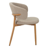 Eetkamerstoelen - Japandi Eetkamerstoel Yuka Zand - Eikenlook Frame - Dimehouse
