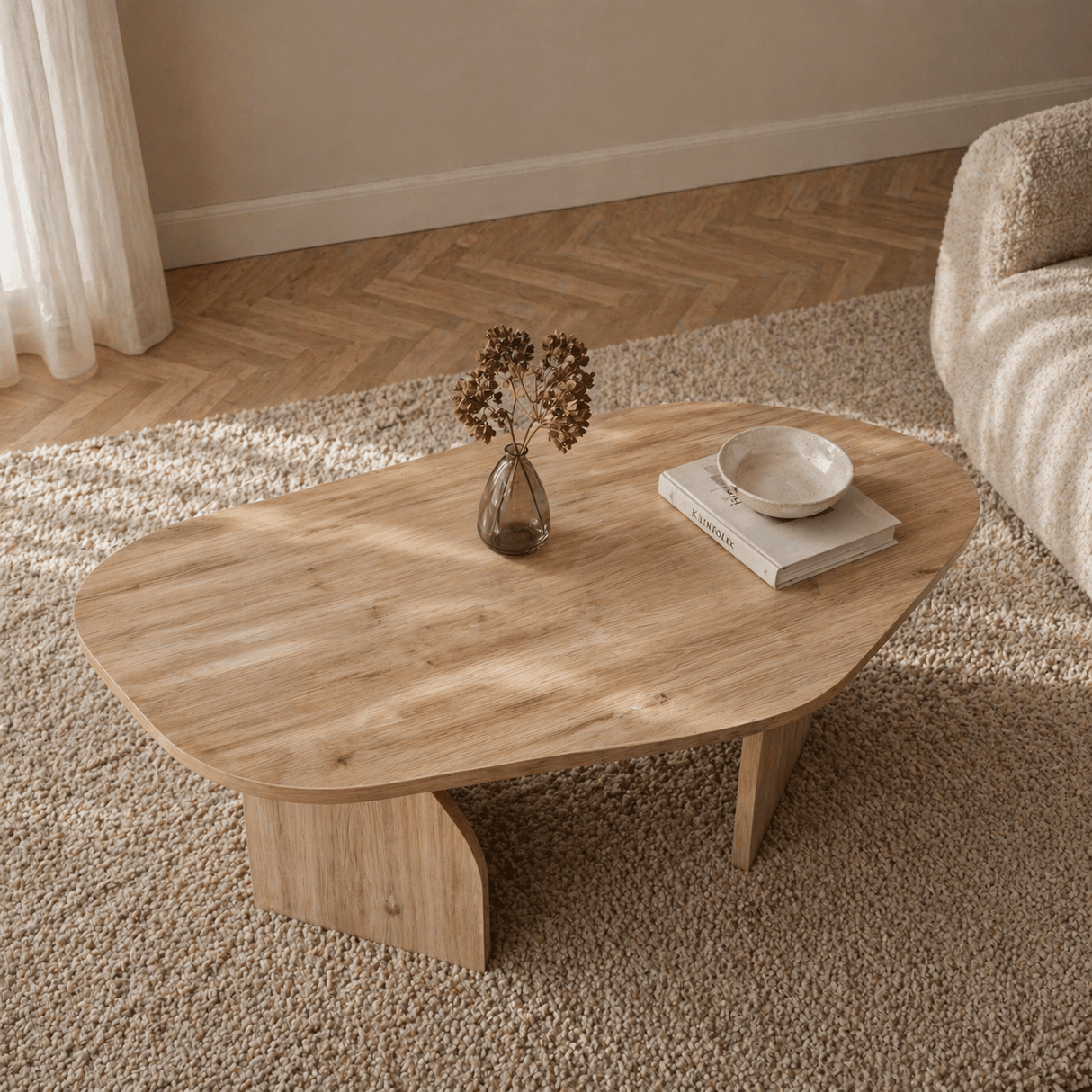 Organische Salontafel Eiken Melamine - 105x65 cm - Rack