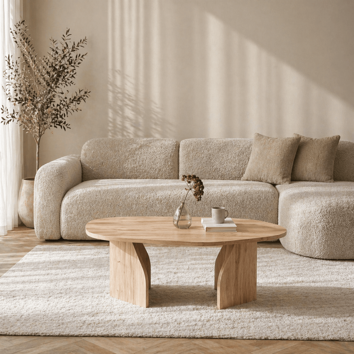 Organische Salontafel Eiken Melamine - 105x65 cm - Rack