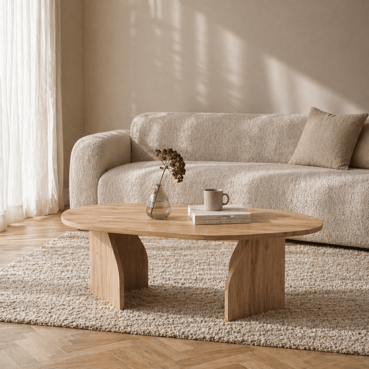 Organische Salontafel Eiken Melamine - 105x65 cm - Rack