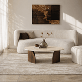 Organic Coffee Table Walnut Melamine Rack - 105x65 cm 