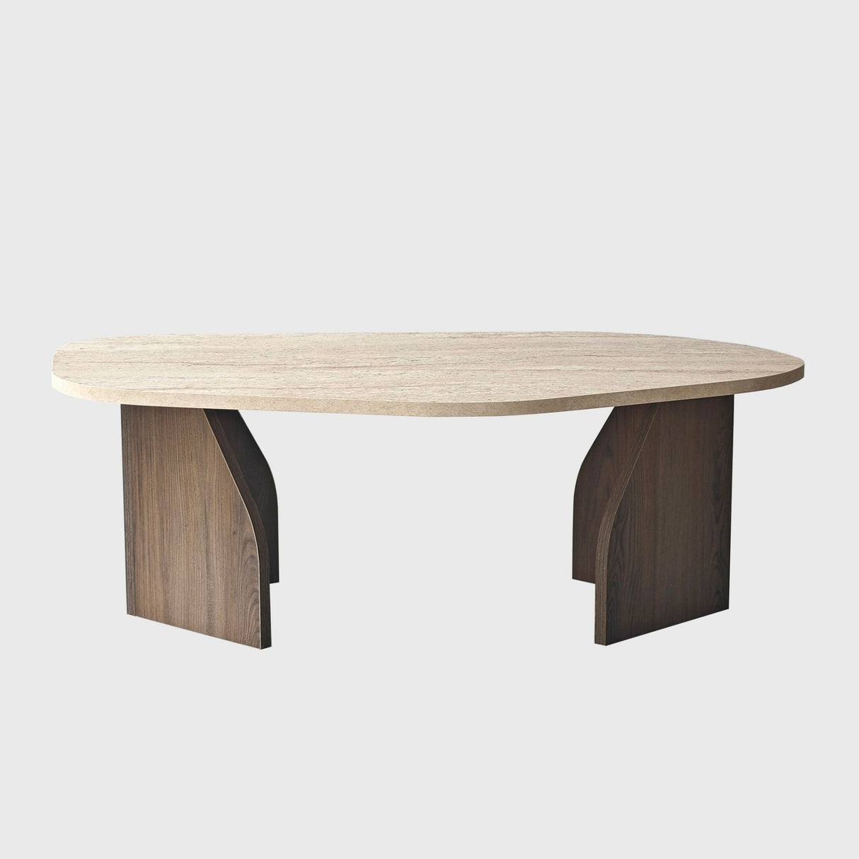 Organic Coffee Table Walnut Melamine Rack - 105x65 cm 