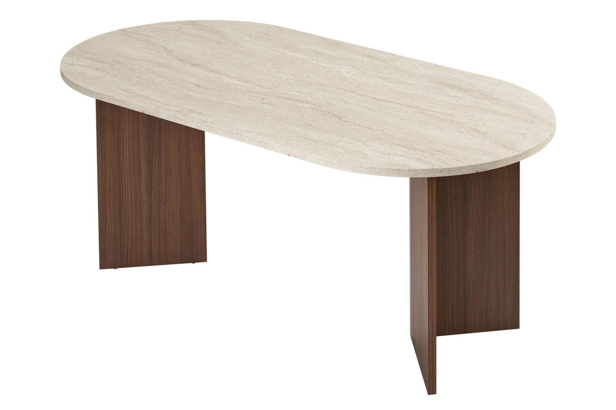 Sablin Dining Table Walnut 180x89.5x75 cm Walnut Melamine 