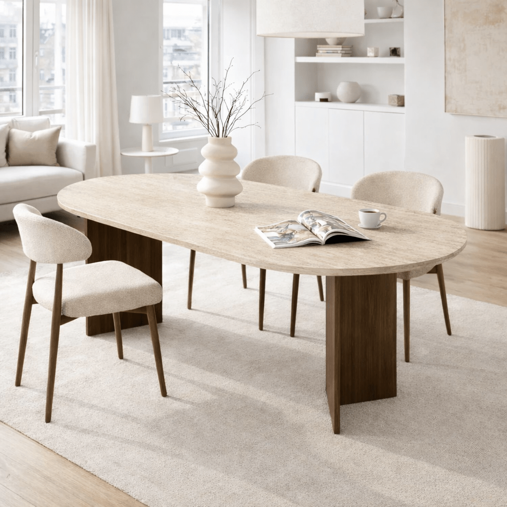 Sablin Dining Table Walnut 180x89.5x75 cm Walnut Melamine 