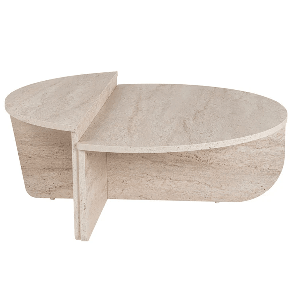 Round Coffee Table Marble Look Melamine 85 cm Orin 