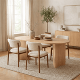Eettafels - Ovale eettafel Eiken melamine - Japandi - 180x89,5x75 cm - Sota - Dimehouse