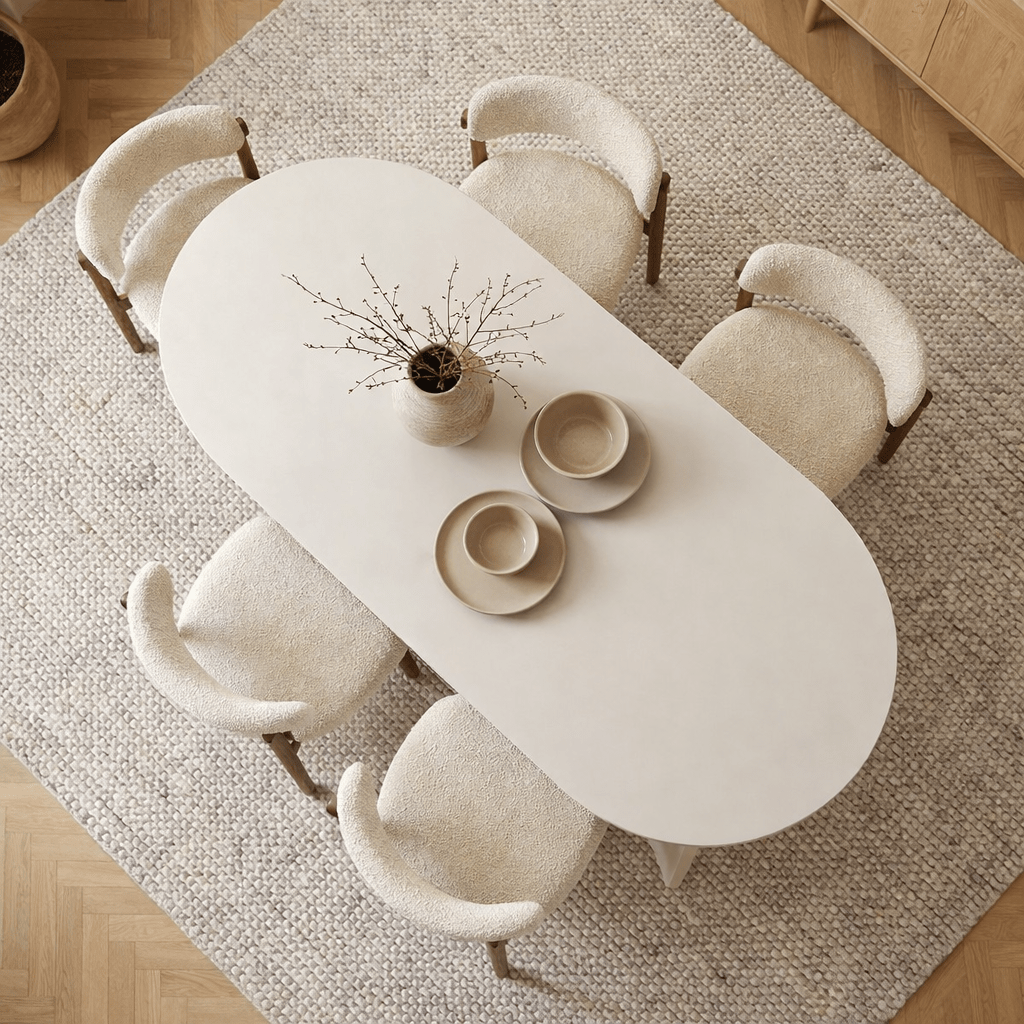 Sablin Dining Table Wood White 180x89.5x75 cm Wood White Melamine 