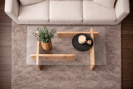 Coffee Table Atlantic Pine Wood Melamine Glass Opal 105x65x30 cm 