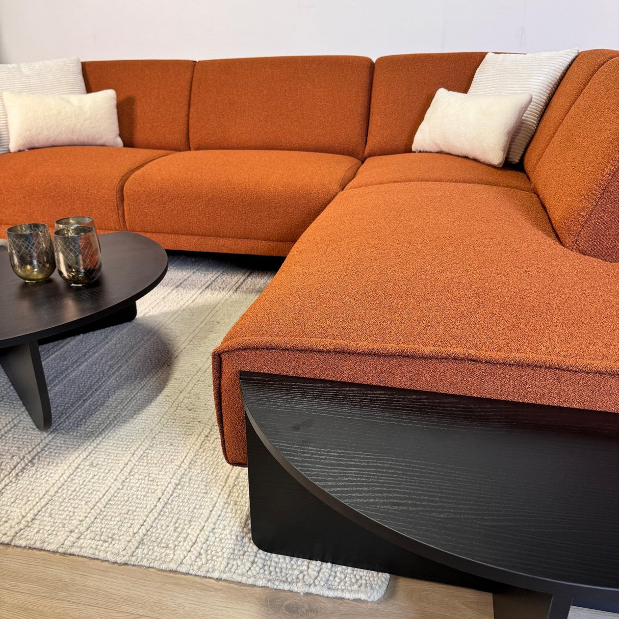 Round Coffee Table Black Tiered Melamine 85 cm Orin 