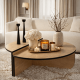 Round Coffee Table 85 cm Natural Oak Look Melamine Orin 