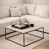 Salontafels - Vierkante salontafel Eiken Melamine - 75x75 cm - Pola - Dimehouse