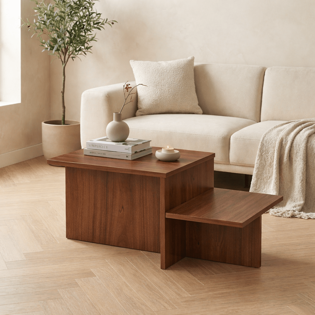 Coffee Table Walnut Melamine Eterna 