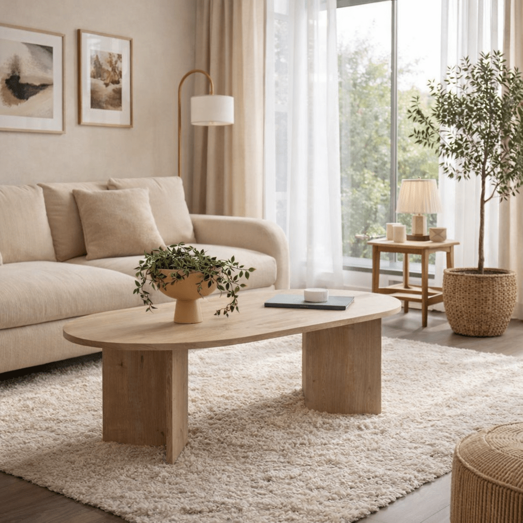 Sapphire Oak Melamine Coffee Table 119x60x40 cm Sable 