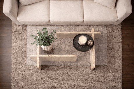 Coffee Table Glass Marble Look Opal 105x65 cm 