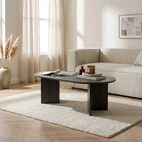 Sable Lumière Black Coffee Table 119x60 cm Melamine 