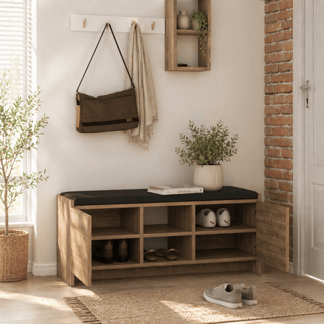 Shoe cabinet Zulla Naturel Melamine 110x43x37 cm