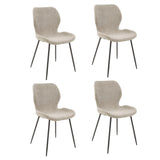 Set of 4 dining chairs Argo Bouclé sand 