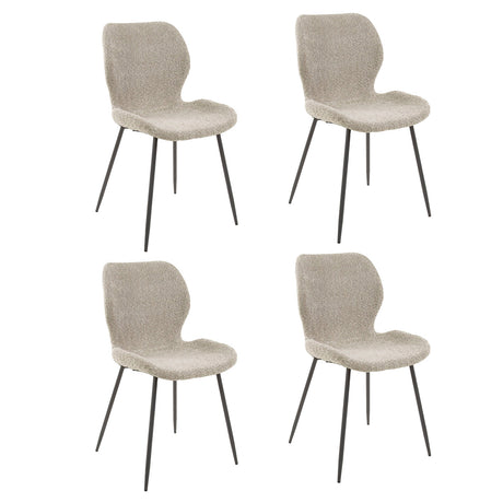 Set of 4 dining chairs Argo Bouclé sand 