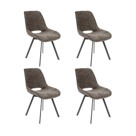 Set of 4 Riviera Rich Taupe dining chairs, swivel 