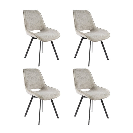 Set of 4 Riviera Rich sandy swivel dining chairs 