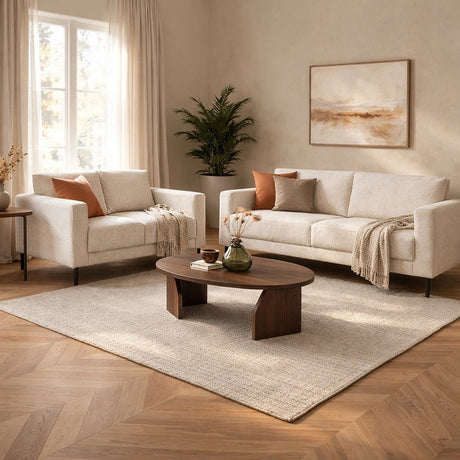 Modern 3-seater Beige Fabric Sofa Aniko 213x90x78 cm 