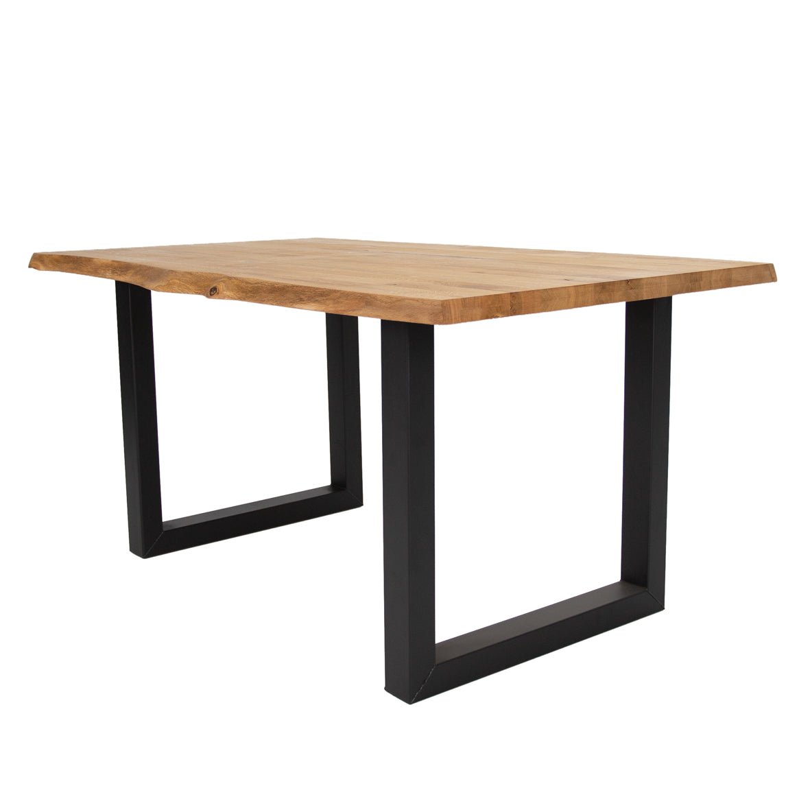 Dining tables - Dining table Revi Oak wood - Tree trunk shape - Black U - leg - Dimehouse