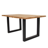 Dining tables - Dining table Revi Oak wood - Tree trunk shape - Black U - leg - Dimehouse