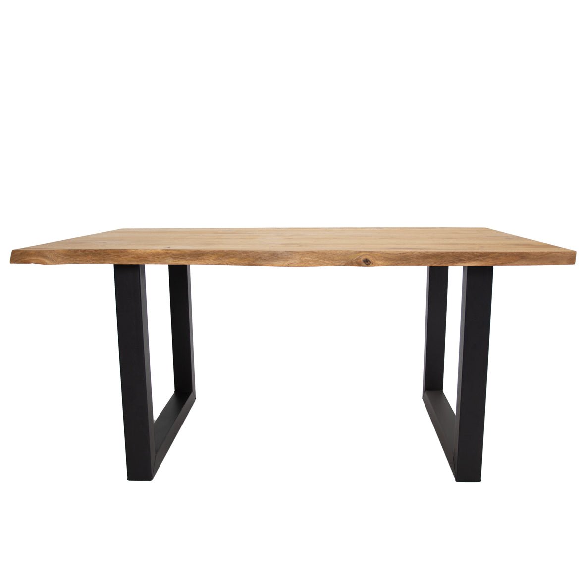 Dining tables - Dining table Revi Oak wood - Tree trunk shape - Black U - leg - Dimehouse