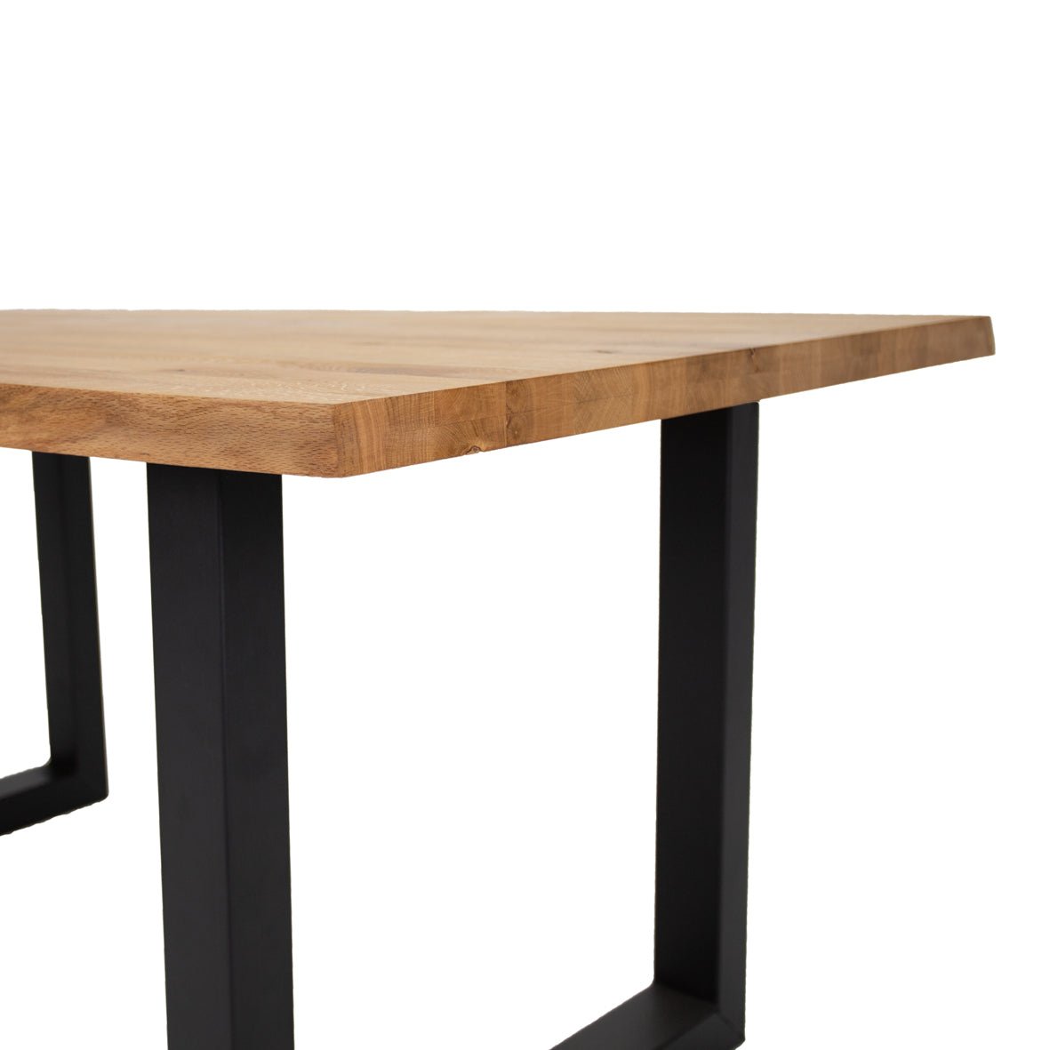 Dining tables - Dining table Revi Oak wood - Tree trunk shape - Black U - leg - Dimehouse