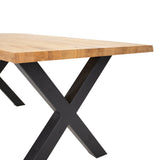 Dining Table Revi Oak - Tree Trunk Shape - Black X-Leg