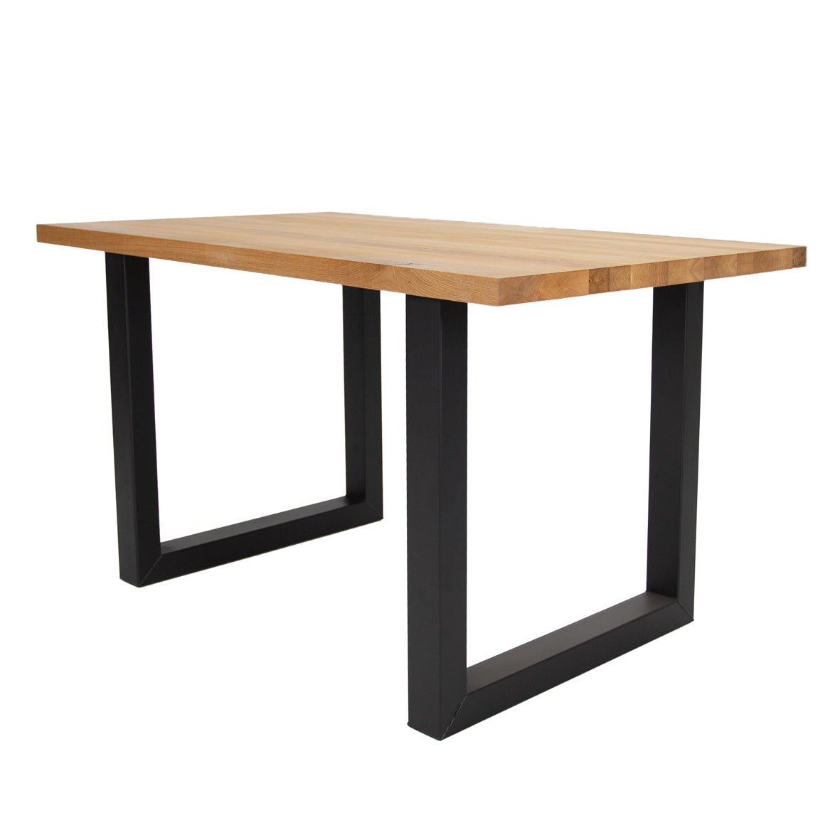 Eettafels - Industriële Eettafel Eikenhout U - poot Zwart Rover - Dimehouse