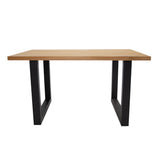 Eettafels - Industriële Eettafel Eikenhout U - poot Zwart Rover - Dimehouse