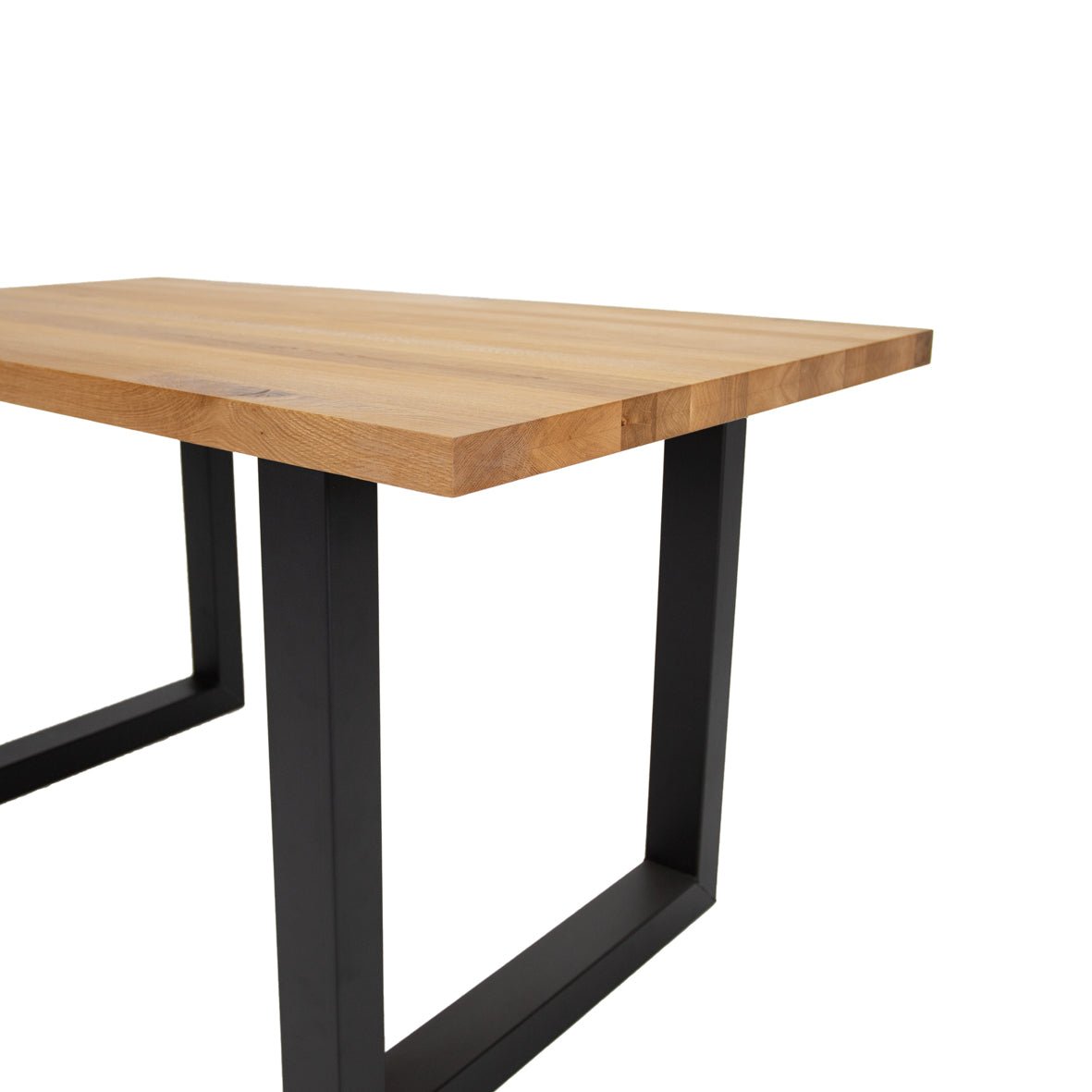 Eettafels - Industriële Eettafel Eikenhout U - poot Zwart Rover - Dimehouse