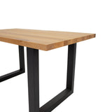 Eettafels - Industriële Eettafel Eikenhout U - poot Zwart Rover - Dimehouse