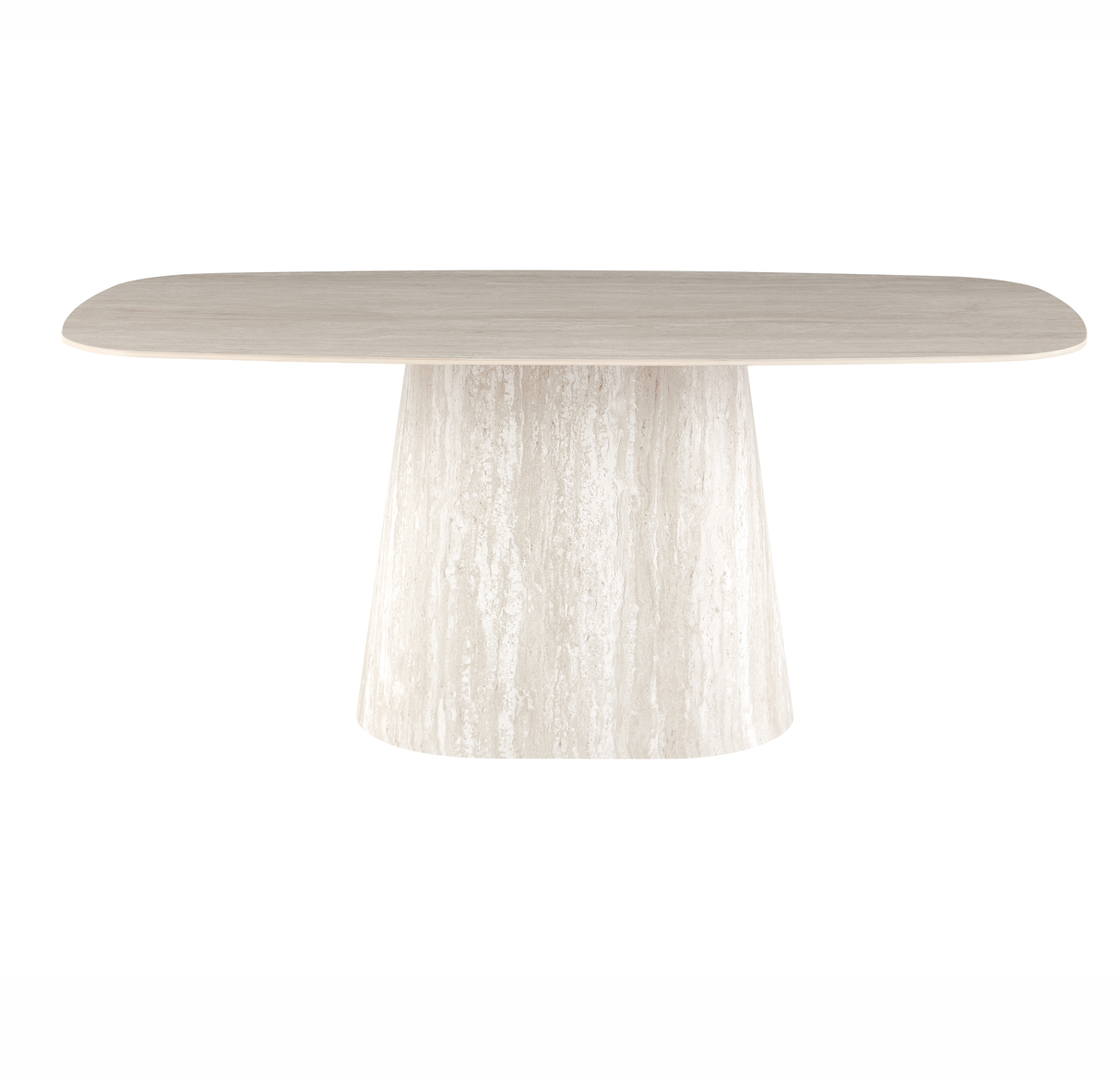 Sintered Stone Marble Look Travertine Dining Table Lea 180x90 cm - Danish Oval