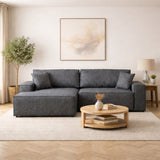 Anthracite fabric sofa bed - with storage space - left facing - 260 x 170 cm - Pirlo