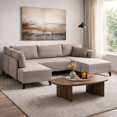 Corner sofa with sleeping function BELEN cream