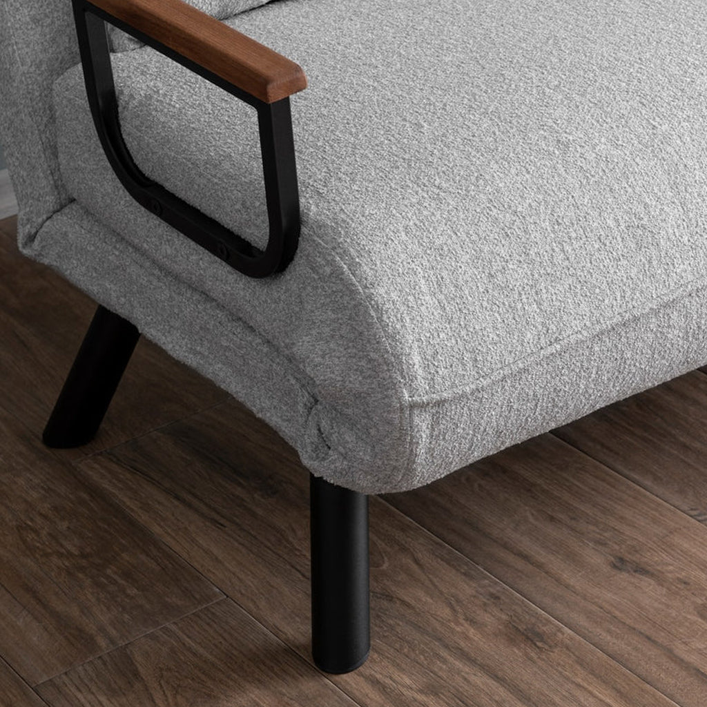 2-seater Sofa Bed Sando Gray Teddy Fabric 