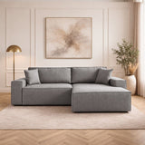 Grey fabric sofa bed - with storage space - right facing - 260 x 170 cm - Pirlo
