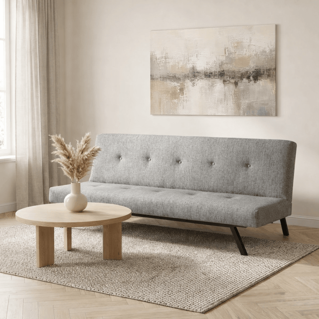 Slaapbanken - Slaapbank Lichtgrijs Stof 3 - Zits - 180 cm - Zonder armleuningen - Zoly - Dimehouse