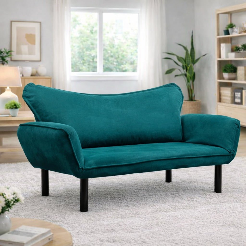 2-seater sofa bed Chatto Petrol blue