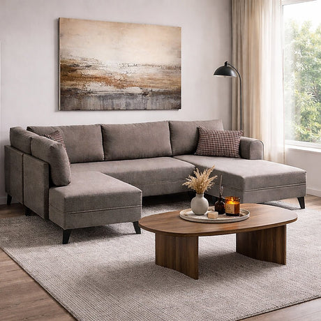 Corner sofa with sleeping function BELEN Brown