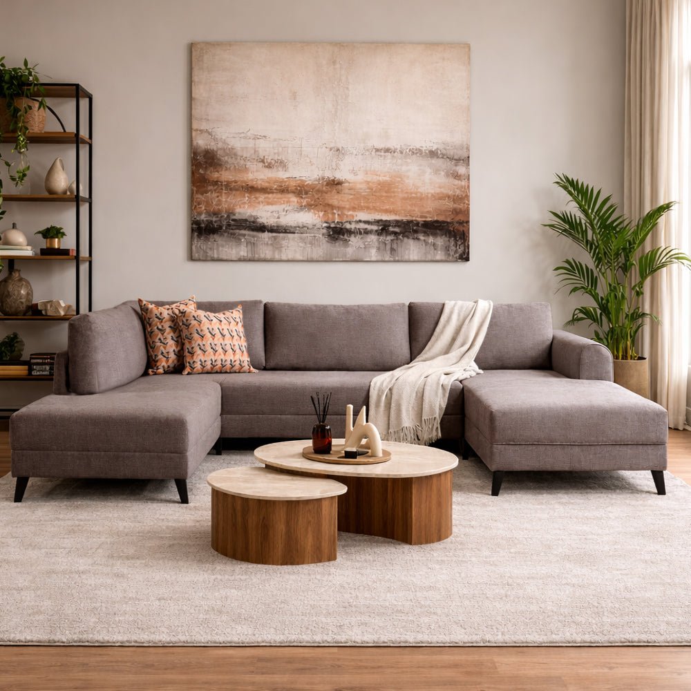 Corner sofa with sleeping function BELEN Brown