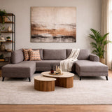 Corner sofa with sleeping function BELEN Brown