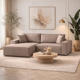 Taupe fabric sofa bed - with storage space - left facing - 260 x 170 cm - Pirlo